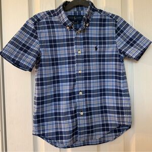 Ralph Lauren Boys Blue Plaid Short Sleeve Shirt